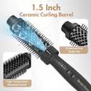 Thermal Brush 1.5 Inch, Heated Round Brush for Blowout Look, Negative Ion, 5 Temp Settings, Tourmaline Ceramic, Dual Voltage for Travel, Easy to Use, Less Damage, Makes Hair Shinier & Smoother