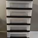 IRIS USA 6-Drawer Rolling Storage Cart with Organizer Top, Black/Pearl