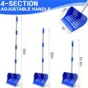 Chicken Coop Accessories, 4-in-1 Poop Scooper & Rake with 9" Sifting Plate, Adjustable 35.4"-63" Stainless Steel Handle for Cleaning Chicken Coops (Single Unit, Blue)