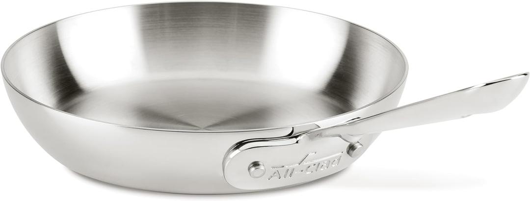 All-Clad D3 3-Ply Stainless Steel Fry Pan 7.5 Inch Induction Oven Broiler Safe 600F Pots and Pans, Cookware Silver
