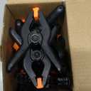 12 Pack Plastic Spring Clamps, 3.5inch Small Heavy Duty Clips for Crafts, Backdrop Stand, Woodworking, Photography Studios (Black)