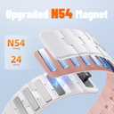 Bandletic No Gap Band Compatible With Galaxy Watch 6 band - Magnetic Silicone Band for Samsung Watch 7 5 4 FE 40mm 44mm/for Galaxy Watch 6 4 Classic 43mm 47mm 42mm 46mm/Watch 5 Pro 45mm, White/Pink