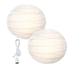 Aurelema 2 Pcs 17.7 Inch Ivory Paper Lantern Hanging Round Paper Lantern for Birthday Wedding Home Decor Christmas Halloween Decorative