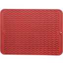 MicoYang Silicone Dish Drying Mat for Multiple Usage,Easy clean,Eco-friendly,Heat-resistant Silicone Mat for Kitchen Counter or Sink,Refrigerator or drawer liner Red L 16 inches x 12 inches