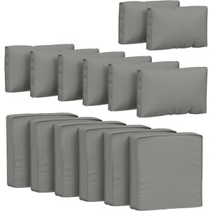 14 Pcs Outdoor Cushion Covers Patio Cushion Slipcovers Replacement Splash Proof with Zipper for Outdoor Furniture, Patio Sofa Couch 3 Sizes, Covers Only (25.5''25.5''4'', Light Grey)