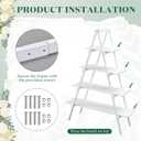 Sintuff 4 Tier Wooden Ladder Shelf White Ladder Shelf Bookshelf Wedding Treat Wall Gift Stand and Foldable Display Stand for Wedding Birthday Event Party Decor