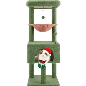 ROYPET Fashion Design 43.3" Cat Trees with Cat Houses,Green