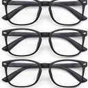 Blue Light Glasses for Woman Men | 99% Blue Light Blocking Glasses for Computer Gaming TV Phone Screen Square Frame | Anti Eyestrain & UV Glare Protection - 5 Pair (5 Pack Mix Color-7)