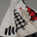 Christmas Tree Skirt 48 Inch Buffalo Plaid Xmas Tree Skirts Rustic Vintage Farmhouse Black and White Christmas Decoration Ornaments for Merry Christmas Holiday Party Indoor Outdoor