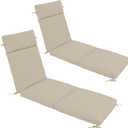 Chaise Lounge Cushion 72x21x3 Inch  Set of 2 Outdoor Lounge Chair Cushions, Lounger Pad Replacement with Fade-Resistant, Removable & Machine-Washable Covers, Ideal for Patio Chaise Chairs, Cream (72 x 21 | 2P)