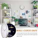 10 Inch Wall Clock with Hidden Safe, Battery Operated Quartz Plastic Vintage Decor Wall Clock Diversion Safe with Secret Storage for Kitchen Living Room Home Organization, Silver