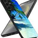 Compatible with Samsung Galaxy S24 Ultra Case, Tropical Beach Palm Hawaii Summer Vacation Slim Fit Soft TPU Shockproof Protective Cover Case Gift for Women Girl