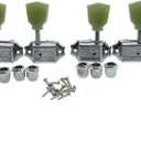 Chrome with Green Button 3x3 Deluxe Vintage Tuners Guitar Tuning Keys Machine Head with Split Post for Les Paul/SG/ES