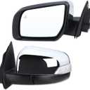 Left Driver Side Mirror Fits 2019 2020 2021 2022 2023 2024 2025 Ford Ranger With Power Folding Power Glass Blind Spot Heated Turn Signal Puddle Light Chrome Replace#KB3Z17683FA(12Pins)