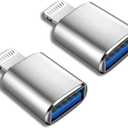 (Apple MFi Certified) Lightning Male to USB Female Camera Adapter,2 Pack Portable OTG Data Sync Converter for iPhone13/12/11/Xr/X/XS/8/7/Card Reader/Flash Drive/Mouse/MIDI Keyboard (silver)