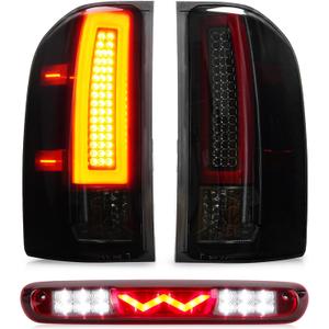 Tresound Tail Light + 3rd Third Brake Cargo Lamp for Chevy Silverado 1500 07-13, 2500HD & 3500HD 07-14, GMC Sierra 3500HD 08-14, High Mount Stop Light Rear LED Taillight, GM2800207 GM2801207