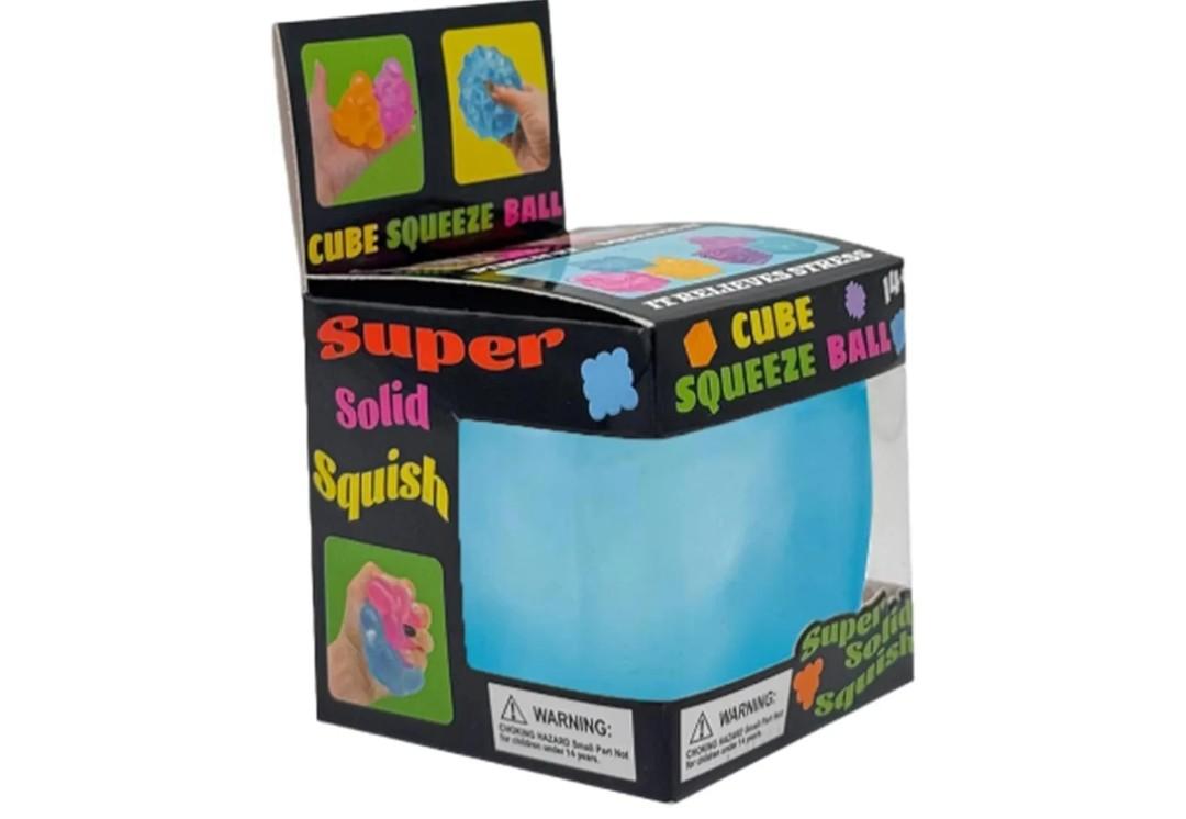 Premium Big Block Cube – Sensory Toy with a Super Solid Squish Nice Square Shape Anxiety Sensory Squishy Fidget Toy Ice Cube Slow Rise (Blue)
