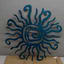 Riverside Designs Wacky Sun Metal Wall Art Indoor/Outdoor Decor - 24" Teal Rust Proof Wall Sculpture - Made in USA - Ideal for Bedroom, Garden, Home, Patio and Farmhouse