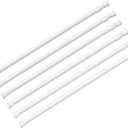 6 Pcs White Spring Loaded No Drilling Tension Curtain Rod 28-48 Inches Adjustable Expandable Curtain Rods for Windows Kitchen Bathroom Home