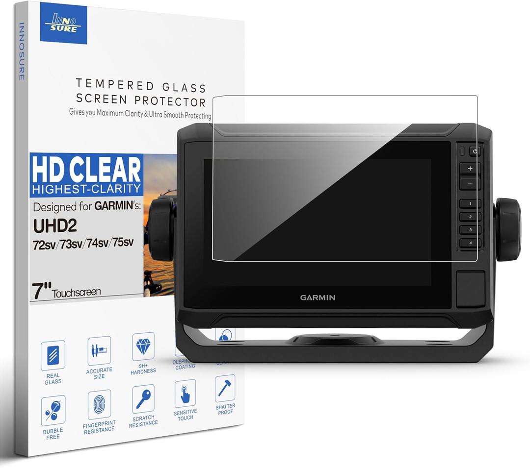 Premium Tempered Glass Screen Protector for Garmin EchoMAP UHD2 72sv 73sv 74sv 75sv Chartplotter 7-Inch Touchscreen Anti Scratch Anti Finger Print (HD Clear) Premium Tempered Glass Screen Protector for Garmin EchoMAP UHD2 72sv 73sv 74sv 75sv Chartplotter 7-Inch Touchscreen Anti Scratch Anti Finger Print (HD Clear)