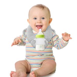 Baby Bottle Holder,Baby Self Feeding Pillow,Bottle Holder for Baby self Feeding,Baby Bottle Holder Hands frees,Twin Baby Feeding Pillow,Bottle Propper for Baby(Gray)