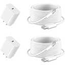 iPad Charger Fast Charging for Apple iPad 10th Generation 10.9", iPad A16 11-inch 2025, 2024 iPad Pro 13/11 M4, iPad 12.9 6th/5th, iPad Air 13/11 M2,20W USBC Block Long 10ft USB C Cable,2set White