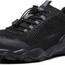 Mens Amphibious Water Shoes - Summer Hiking Athletic Water Sandals Closed Toe Aqua Sneakers (10.5, Black-1)