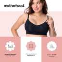 Motherhood Maternity Women's Comfort Nursing Bra with Removable Pads, Wirefree and Seamfree (Black, XL)