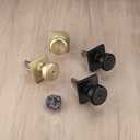 Gold Interior Door Knobs for Bathroom & Bedroom, Pismo Doorknob Turn Lock with Square Rosette, Satin Brass Heavy Duty Door Knob with Lock (1)