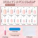 White French Tip Press on Nails Short Oval Fake Nails, Glossy Oval Nails Press on Full Cover Acrylic French Tip Nails Short False Nail Tips 240pcs Glue on Nails