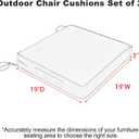 Favoyard Patio Chair Cushions 19 x 19 x 3 Inch Waterproof Outdoor Seat Cushions for Patio Furniture 3-Year Color Fastness Garden Sofa Couch Pads with Handle & Adjustable Straps Set of 2, Dark Grey