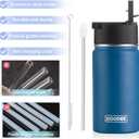 koodee Small Water Bottle -12 oz Stainless Steel Vacuum Insulated Water Bottle BPA Free, Boy Water Bottle for School Wide Mouth Flask (Navy)