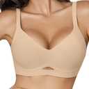 Avidlove Seamless Bras for Women Wireless Push Up Bra Comfort Full Coverage Bralette Supportive No Underwire T-Shirt Bra L