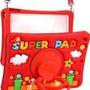 Cute Case for iPad 9th/8th/7th Generation - Silicone 3D Design for Girls Women Girly Kawaii Funny Cartoon Soft Stand for iPad Case 9th/8th/7th Generation with Lanyard 10.2 Inch, Red Maliao