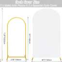 7.2FT, 6FT Wedding Arch Stand and Matching White Spandex Fitted Arch Backdrop Cover Set, Round Top Chiara Backdrop Stands and Covers for Birthday Party Baby Shower Banquet Arch Decor (White)