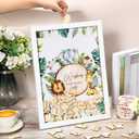 Unittype 71 Pcs 15.8 x 11.8 x 0.6inch Baby Shower Guest Book Alternative with 70 Wood Slices Set Baby Shower Decoration Photo Frame Signature Keepsakes for Birthday Table Centerpiece(Green,Animal)