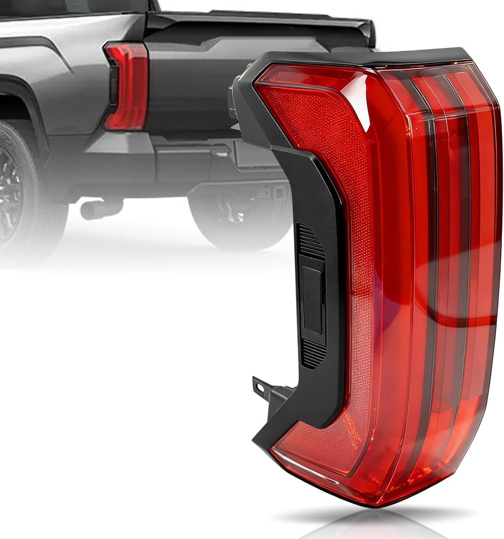 LED Tail Light Rear Lamp Assembly with Tailgate Switch Compatible with Toyota Tundra 2022 2023 2024 2025 Left Driver Side Replace# 81560-0C200 815600C200 (5-PIN, LED Type Sequential Pattern)