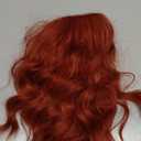 LOSMOEER Red Wig with Bangs Short Wavy Wigs for Women Shoulder Length Curly Bob Wigs Heat Resistant Synthetic Wigs for Halloween Cosplay Daily Party Use (14 Inch)