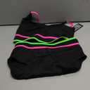 BMJL Women's High Waisted Bikini Ribbed Two Piece Swimsuit High Cut Color Block Adjustable Straps Bathing Suit M