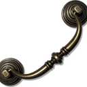 6-Pack 4 1/4" C-C Shabby Chic Drawer Pulls Handles Antique Bronze Kitchen Cabinet Drop Bail Pulls Handles (6, 4.25" Hole Center/Antique Brozne)