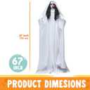 JOYIN 67" Halloween Decorations Outdoor Life Size Bride Decor, White Ghost Haunted House Props with Creepy Sound for Garden Yard Lawn