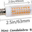 E11 led Bulb 75w 100w Halogen Bulbs Replacement, JD e11 T4 Mini Candelabra Base 110V 120V 130 Voltage Input Light Bulbs, Warm White 3000K Pack of 4 (E11-4PWW)