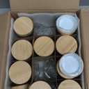 AISIPRIN Spice Jars with Label,12 Pcs 8oz Glass Jars with Bamboo Lids,Spice Organizer for Cabinet,Drawer, Rack, Seasoning Organizer Containers,Including 2 Type Labels