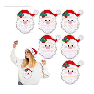 6 Pcs 7'' Large Size Christmas Iron-on Patch Santa Claus Iron on Patches Appliques Embroidery Patches Bulk Craft Clothes Jeans Hat Sweater Jacket Bag Accessories DIY