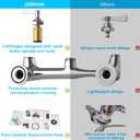 JZBRAIN Commercial Faucet with Sprayer, 36" Height 8 Inch Center Brass Constructed Wall Mount Kitchen Sink Faucet with Pull Down Pre-Rinse Sprayer and 12" Swing Spout Fit for 2/3 Compartment Sink