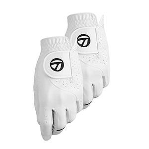 TaylorMade Golf STRATUS TECH GLOVE 2-PACK (WHITE, LEFT HAND, MEDIUM), WHITE(MEDIUM, WORN ON LEFT HAND)