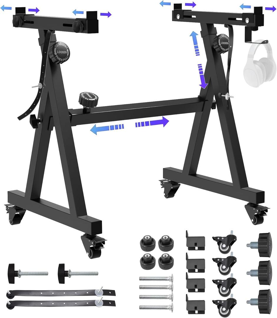 Universal Keyboard Stand, Z-style Heavy-Duty Piano Stand, Adjustable and Portable Piano Keyboard Stand for 61 and 88 Keys