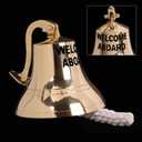 6" Polished Solid Brass Bell Welcome Aboard Engraved Bell Maritime - Rustic Vintage Home Decor Gifts