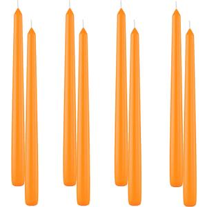 Smokeless and Dripless Scented Orange Taper Stick Candles for Decorations Dinner Table Wedding Birthday Party Home Decor Festival (Pack of 8)