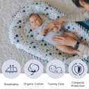 Aila+Aiden Baby Lounger | Organic Cotton Infant Lounger | Reversible, Adjustable & Portable Floor Lounger |Supervised Use | Soft, Breathable, Washable Cover - Star Collection (Travel Gray)